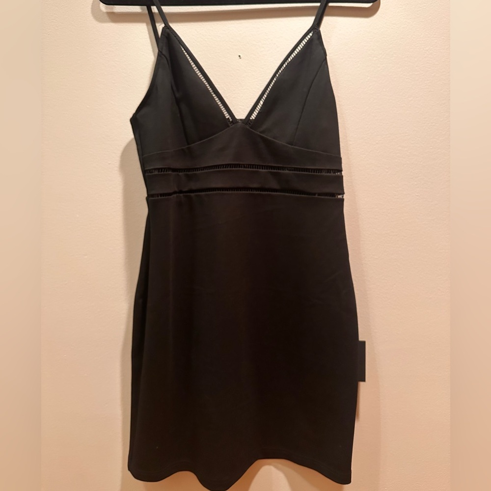 Lulu's Elegant Black Mini Dress